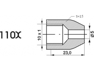 ZL110X - Końcówka przewodu hamulcowego M10x1x5 długość 23mm