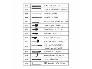 M12044 - Adaptery do wymiany oleju skrzyń biegów, 15 sztuk
