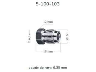 ZL103 - Końcówka przewodu hamulcowego M12x1x6.5 długość 18mm