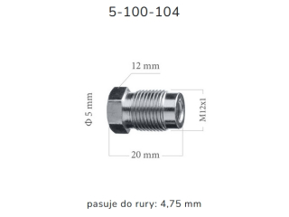 ZL104 - Końcówka przewodu hamulcowego M12x1x5 długość 20mm