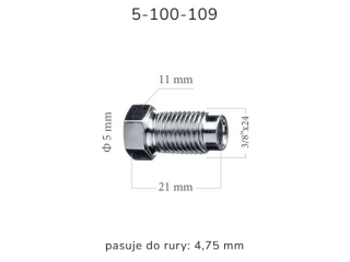 ZL109 - Końcówka przewodu hamulcowego M3/8x24x5 długość 21mm