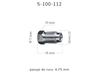 ZL112 - Końcówka przewodu hamulcowego M10x1,25x5 długość 19,5mm