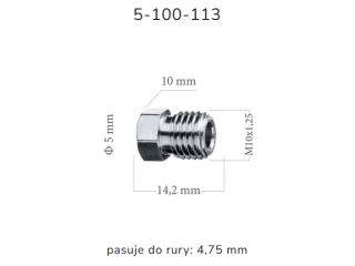 ZL113 - Końcówka przewodu hamulcowego M10x1,25 x5 długość 14,2mm