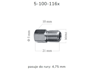 ZL116X - Końcówka przewodu hamulcowego M10x1x5 długość 21mm