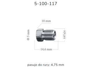 ZL117 - Końcówka przewodu hamulcowego M3/8"x24x5 długość 14,4mm samochody Amerykańskie