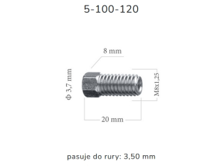 ZL120 - Końcówka przewodu hamulcowego M8 CITROEN długość 20mm