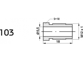 ZL103 - Końcówka przewodu hamulcowego M12x1x6.5 długość 18mm