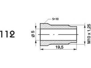 ZL112 - Końcówka przewodu hamulcowego M10x1,25x5 długość 19,5mm