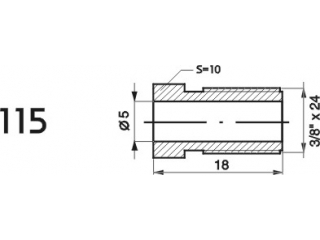 ZL115 - Końcówka przewodu hamulcowego M3/8x24x5 długość 18mm